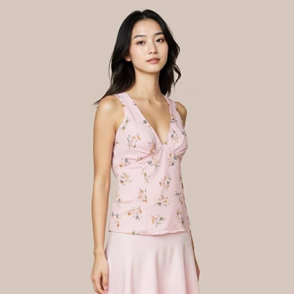 Susina Womens Floral Sleeveless Top Print Sleeveless Blouse
